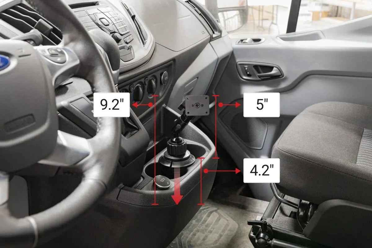 9.2 Inch Standard-Duty Pedestal Cup Holder Mount