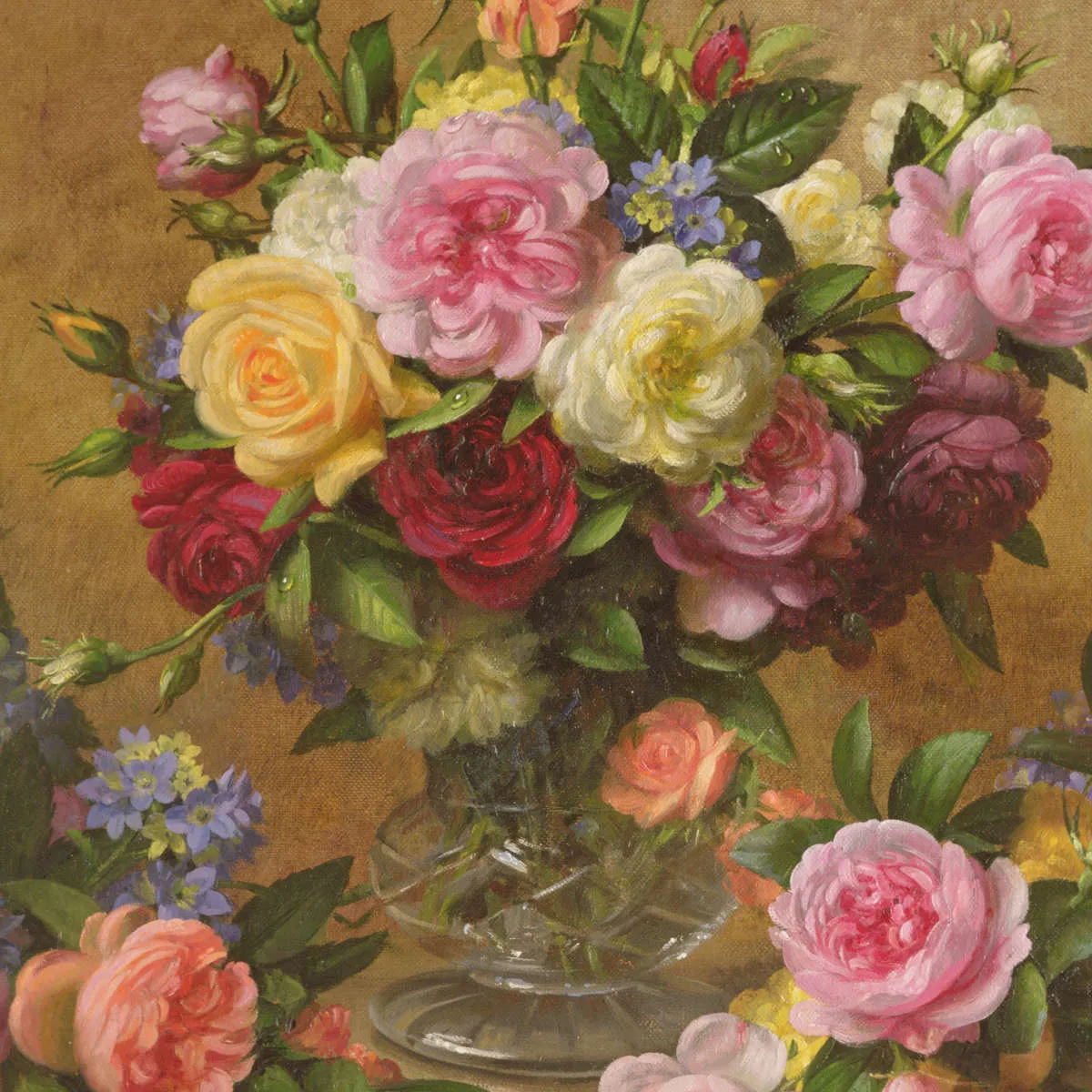 A Cluster Of Victorian Roses Wall Art