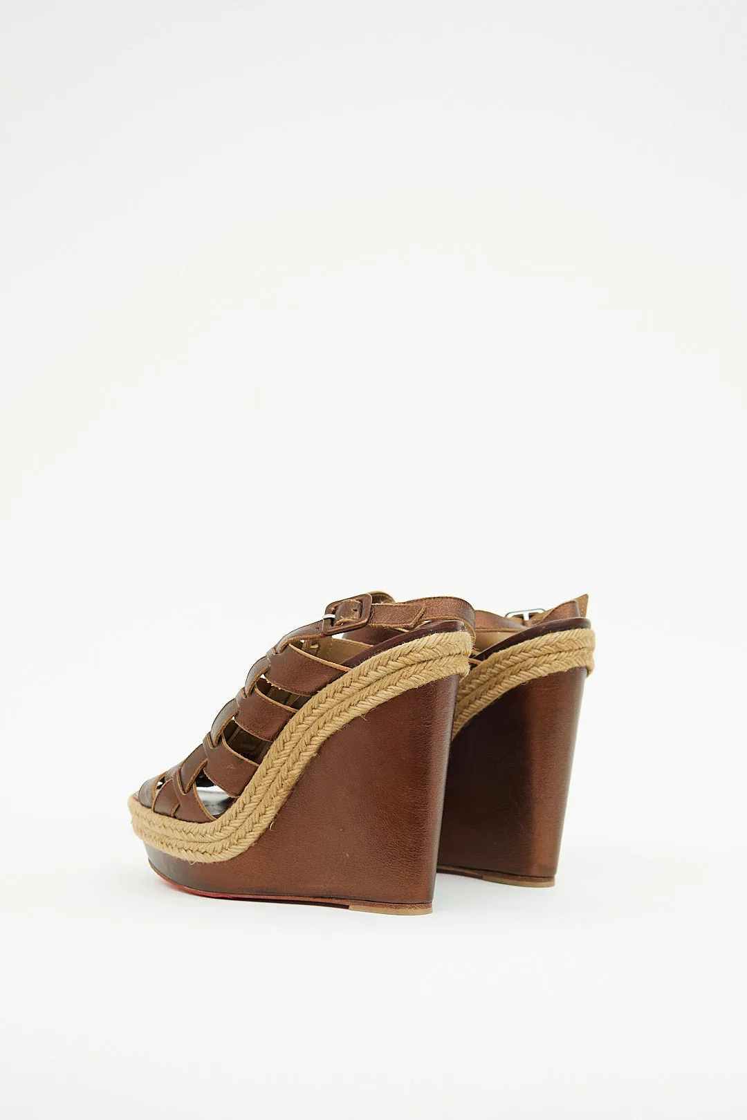 Bronze Caged Wedge Sandal