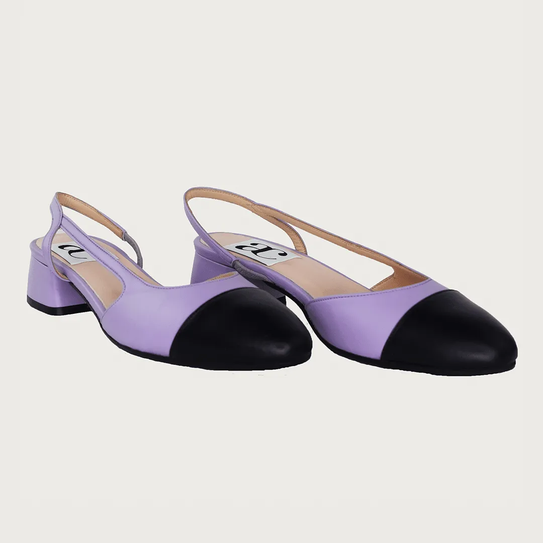 Chloe 30 Slingback Lavender-Black Leather