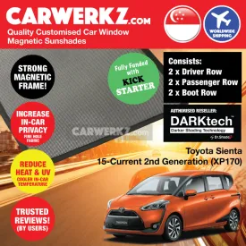Dr Shadez DARKtech Toyota Sienta 2015-2022 2nd Generation (XP170) Japan MPV Customised Car Window Magnetic Sunshades
