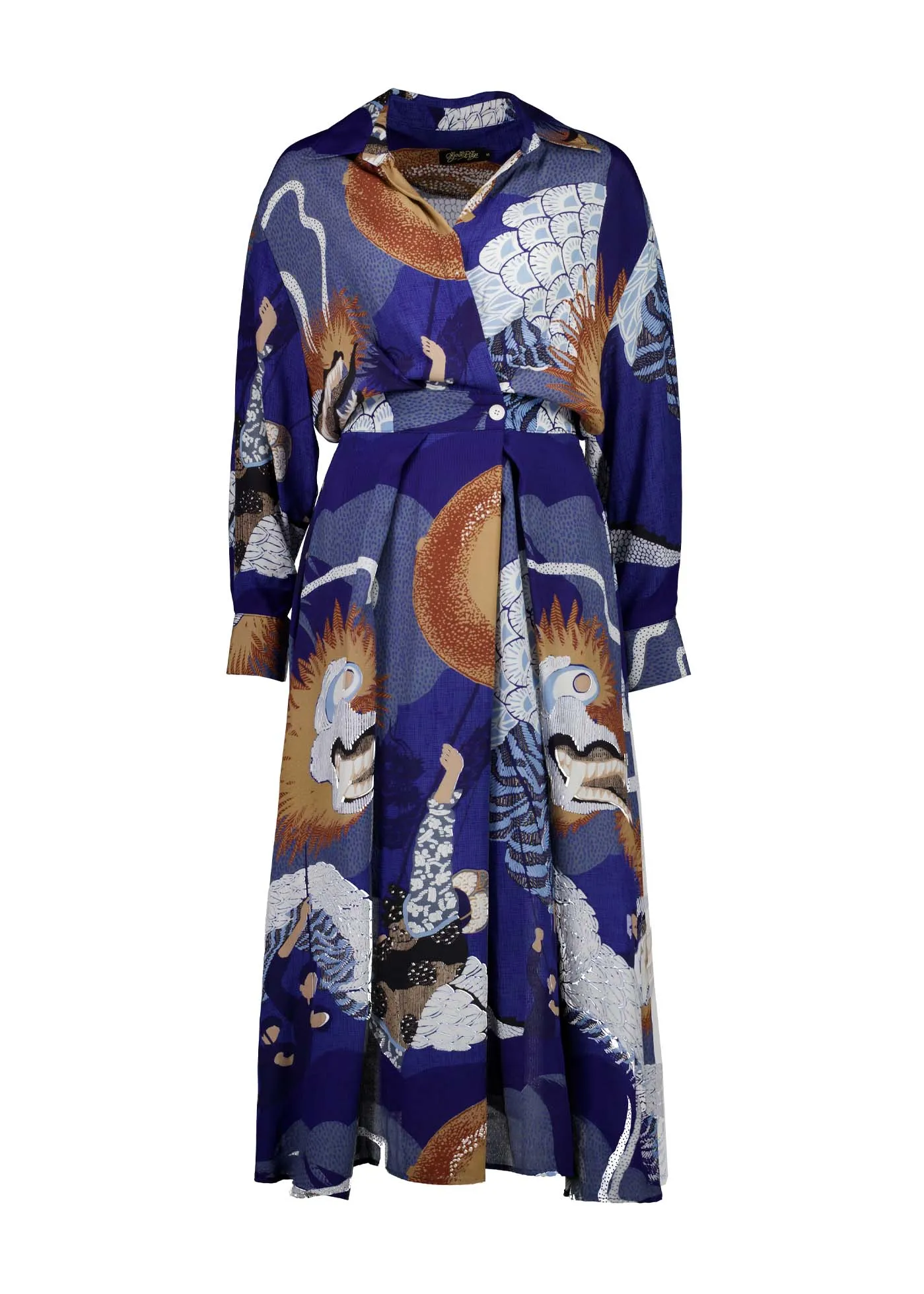 Festival Parisian Wrap Dress Blue in Viscose