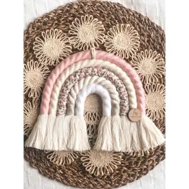 Wind & Willow | Pretty In Pink Floral Rainbow Wall Hanging